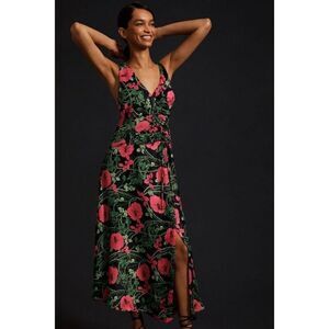 Anthropologie x Maeve Ruched Midi Dress Size 4